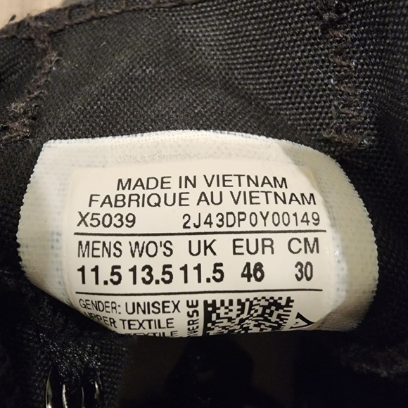 MENS Converse All Stars Custom Low Top All Black - Picture 6 of 7